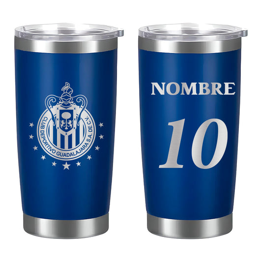 Termo Chivas 20oz Azul - Personalizado Nombre y Número