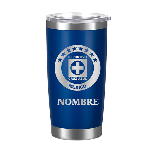 Termo Cruz Azul 20oz Azul - Personalizado Nombre