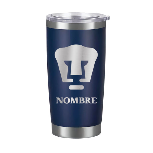 Termo Pumas UNAM 20oz Azul Navy - Personalizado Nombre