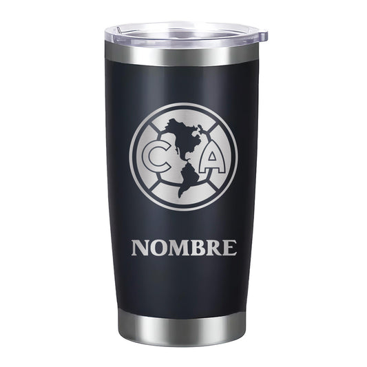 Termo Club América 20oz Negro - Personalizado Nombre