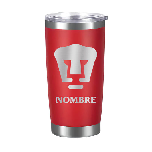 Termo Pumas UNAM 20oz Rojo - Personalizado Nombre